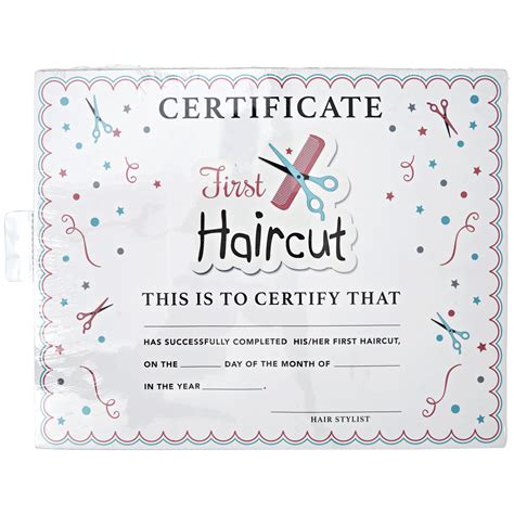 Free Printable First Haircut Certificate